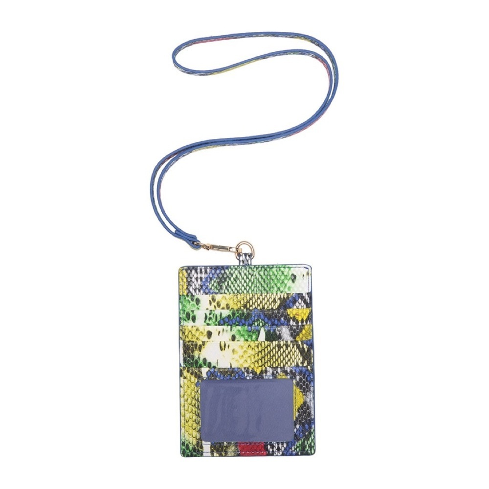 14th & Union Ringo Lanyard Card Case Snake Print